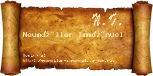 Neumüller Immánuel névjegykártya